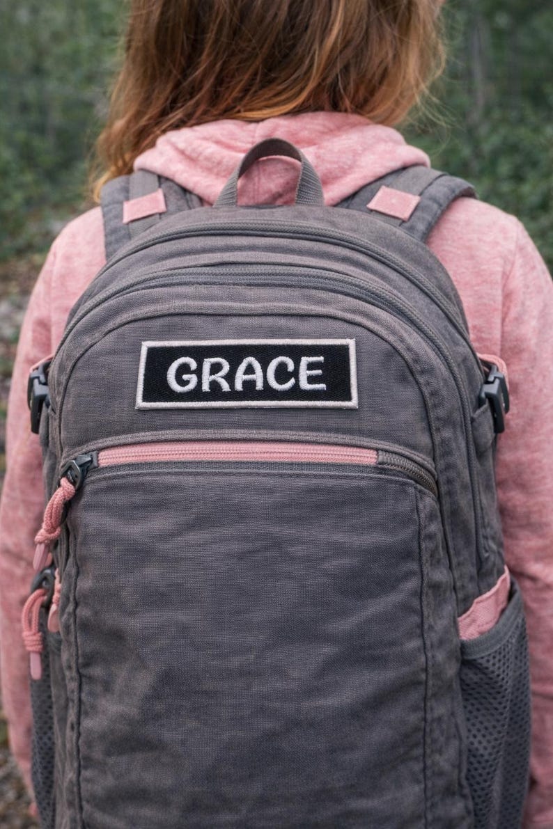 1" T x 4" W Custom Name Patch/Iron-On Patch/Embroidered Sew-on Applique for Vest, Jacket, Clothing, Backpack, Personalized Name Tag Patches image 3
