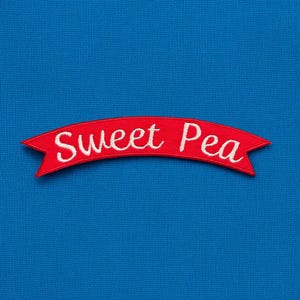 Sweet Pea Patch/Iron-On Patch/Girly Patches/Biker Patch/Embroidered DIY Sew-on Applique for Jacket, Clothes, Backpack, Cute Nickname Patch
