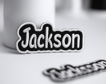 Toppa personalizzata con nome ricamato, testo personalizzato, applicazione termoadesiva