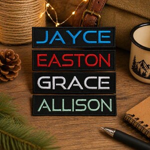 Personalized Name Patch Embroidered Iron-on/Sew-on Applique for Uniforms Vest Jacket Clothing Backpack - Custom Text Patches, Custom Nametag
