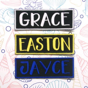 Personalized Name Patch Embroidered Iron-on/Sew-on Applique for Uniforms Vest Jacket Clothing Backpack - Custom Text Patches, Custom Nametag