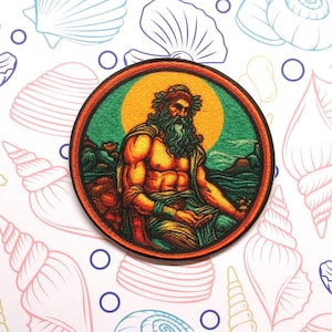 Greek God Patch Iron-on/Sew-on Applique for Vest Jacket Clothing Backpack, Mythology Badge, History Fan, Gothic, Mount Olympus, Custom patch