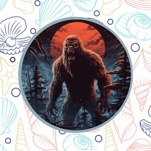 Bigfoot Sticker Decal, Waterproof Vinyl Cryptid Sticker, Water Bottle Laptop Decal, Sasquatch, Myth Legend, Creature, Monster, Roaring