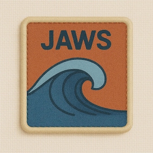 Surfing Patch/Jaws (Peʻahi) Big Wave Patch/Beach Patch/Iron-On Patch Applique for Tote Bags/Jacket/Clothing/Backpack/Beach Vibe/Surfer Patch