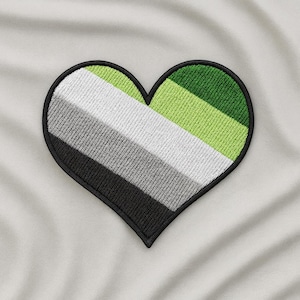 Aromantic Heart Patch/Iron-on Patch/LGBTQ Patch/Gay Rights Patch/Embroidered Sew-on Applique for Jacket. Clothing, Backpack, Equal Rights