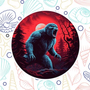 Bigfoot Sticker Vinyl Decal, Waterproof Graphic Decal, Water Bottle Laptop, Paranormal Decal, Cryptid Decal, Car Truck Window Bumper Decal