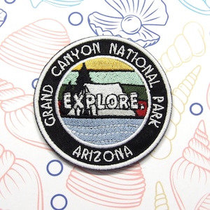 Grand Canyon Patch Embroidered Iron-on Applique for Vest Clothing Jacket Backpack, National Park Patch, Arizona Patch, Nature Badge, Hiking