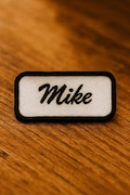 CURSIVE Rectangle Name Patch! Any Color Of Name and Border Custom Made!