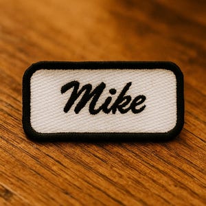 CURSIVE Rectangle Name Patch! Any Color Of Name and Border Custom Made!