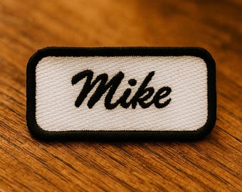 CURSIVE Rectangle Name Patch! Any Color Of Name and Border Custom Made!