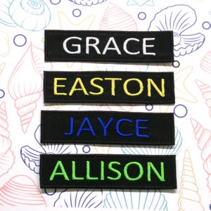 Personalized Name Patch Embroidered Iron-on/Sew-on Applique for Uniforms Vest Jacket Clothing Backpack - Custom Text Patches, 3.5x1&quot; Nametag