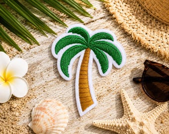 palm tree patch, summer patches, hat patch, sequin patch, iron on patch, beach patch, river patch, lake patch, pool patch, trendy patch, DIY