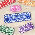 Custom Embroidered Name Patch – Personalized Text Patches | Colorful Name Patch Iron-On or Sew-On | For Clothes, Uniforms, Bags