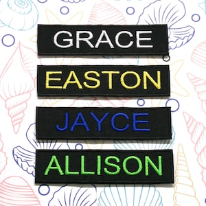 Personalized Name Patch Embroidered Iron-on/Sew-on Applique for Uniforms Vest Jacket Clothing Backpack - Custom Text Patches, 4x1&quot; Nametag