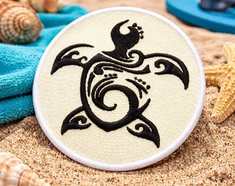 Sea Turtle Patch/Iron-on Patch/Beach Vacation Souvenir Gift/Sea Animals/Embroidered Sew-on Applique for Clothing Vest/Jacket Backpack