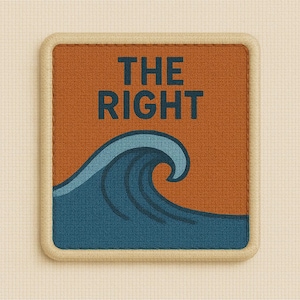 Surfing Patch/The Right Big Wave Patch/Beach Patch/Iron-On Patch Applique for Tote Bags/Jackets/Clothing/Backpacks/Beach Vibes/Surfer Gift