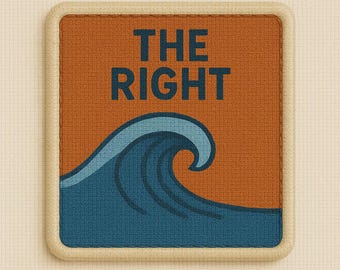 The Right Big Wave Patch/Iron-On Patch/Surfing Patch/Beach Vibes/Surfer Gift/Sew-On Applique for Clothing Tote Bags Jackets Backpacks