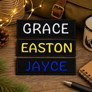 Personalized Name Patch Iron On/Sew On Embroidered Applique Patch for Clothes Jackets Backpacks, Embroidered Name Patch, Custom Name Tag