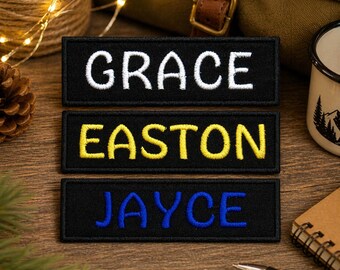 Personalized Name Patch Iron On/Sew On Embroidered Applique Patch for Clothes Jackets Backpacks, Embroidered Name Patch, Custom Name Tag