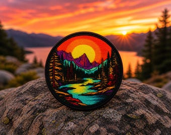 Mountain Patch/Iron-on Patch/Nature Badge/Camping & Hiking/Seek Adventure/Forest/Sew-on Applique for Clothing Vest/Jacket Hats Backpack