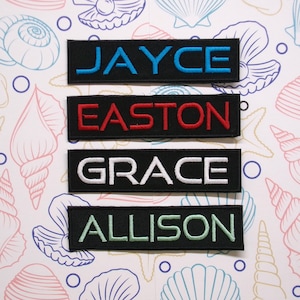 Personalized Name Patch Embroidered Iron-on/Sew-on Applique for Uniforms Vest Jacket Clothing Backpack - Custom Text Patches, Custom Nametag