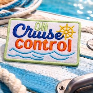 Cruise Control Patch/Iron-On Patch/Coconut Girl Fun Vacation Gift/Beach Vibes/Sew-On Applique for Clothing Tote Bag Vest/Jacket Hat Backpack