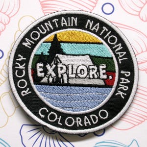 Rocky Mountain Patch Embroidered Iron-on Applique for Clothes Jackets Backpacks, National Park Patch, Nature Badge, Hiking patch, Colorado