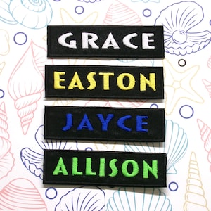 Personalized Name Patch Embroidered Iron-on/Sew-on Applique for Uniforms Vest Jacket Clothing Backpack - Custom Text Patches, 3.5x1&quot; Nametag