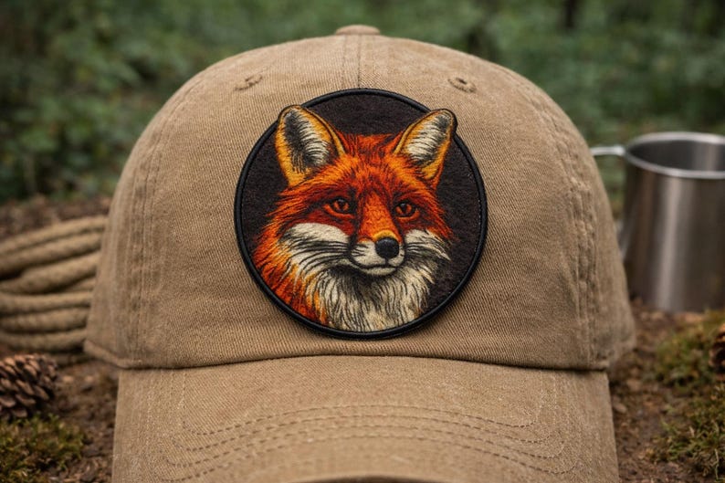 Red Fox Patch/Iron-On Patch/Wild Animal Badge, National Parks and Nature, Hiking & Camping/Sew-on Applique for Vest/Jacket Clothes Backpack image 2