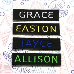 Personalisierte Name Patch Gestickt Aufnäher Applikation für Uniformen Weste Jacke Kleidung Rucksack - Benutzerdefinierte Text Patches, 4x1 &quot;Nametag