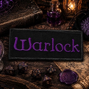 Warlock Patch/Iron-on Patch/Retro Vintage/Embroidered Sew-on Applique for Jacket, Clothing, Backpack/Character Classes/D&D/Tabletop Gaming