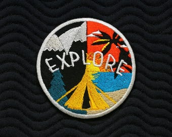 Explore Patch/Iron-on Patch/Embroidered Sew-on Applique for Jacket, Clothing, Backpack, Outdoor Adventure, Camping, Mountains, Hiking