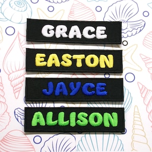 Parche bordado personalizado con nombre: parches de texto personalizados / Parche colorido para planchar o coser / Para ropa, uniformes y bolsos