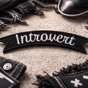 Introvert Patch/Iron-on Patch/Rocker Style/Anti-Social/Embroidered Sew-on Applique for Clothing Vest/Jacket Hats Backpack