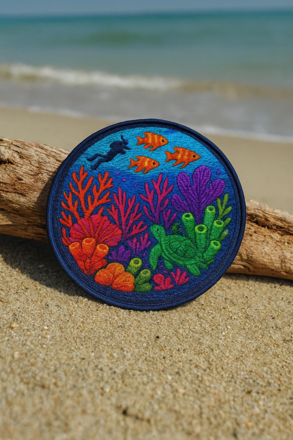 Porte-clés Brodé Patch écusson Drapeau Plongeur Scuba - Neuf Avec étiquettes, Fabriqué En France