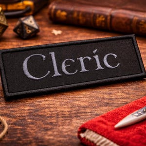 Cleric Patch/Iron-on Patch/Character Classes/D&D/Tabletop Gaming/Embroidered Sew-on Applique for Clothing Vest/Jacket Backpack Gear Hats