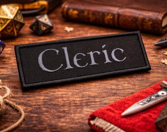 Cleric Patch/Iron-on Patch/Character Classes/D&D/Tabletop Gaming/Embroidered Sew-on Applique for Clothing Vest/Jacket Backpack Gear Hats