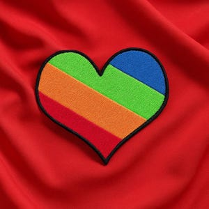 Panromantic Heart Patch/LGBTQ Gift/Iron-On Patch/Love is Love/Gay Rights/Equal Rights/Embroidered Sew-On Applique for Clothing Backpacks