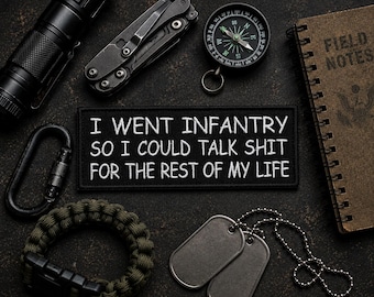 Patch "I Went Infantry" / Patch termocolante / Presente para veterano militar / Aplique bordado para costurar em roupas, coletes/jaquetas, bonés, mochilas e equipamentos.