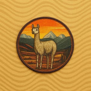 Lama-patch/opstrijkpatch/badge wilde dieren/kinderpatches/dierentuin souvenir/naaiwerk appliqué voor kleding vest/jas, rugzak