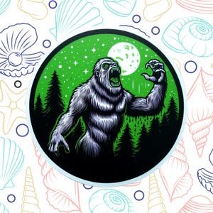 Bigfoot Sticker Decal, Waterproof Vinyl Cryptid Sticker, Water Bottle Laptop Decal, Sasquatch, Myth Legend, Creature, Monster, Roaring
