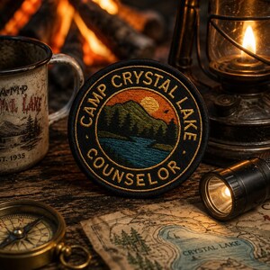 Camp Crystal Lake Counselor Patch/Iron-On Patch/Halloween Decor/Horror Movie Inspired/Sew-On Applique for Clothing Jacket Hat/Printed Patch