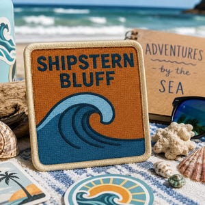 Shipstern Bluff Big Wave Patch/Iron-On Patch/Surfing Patch/Beach Vibes/Surfer Gift/Sew-On Applique for Clothing Tote Bags Jackets Backpacks