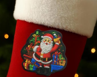 Christmas Santa Claus Patch Iron-on/Sew-on Applique for Stockings, for Clothing, Festive Patch, Holiday Patch, Kids Patch, Gifts & Presents