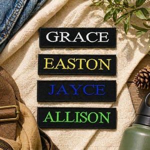 Personalized Name Patch Embroidered, Custom Text Patches Embroidered, Sew On/Iron On Patch Applique for Clothes Backpacks, Custom Name Patch
