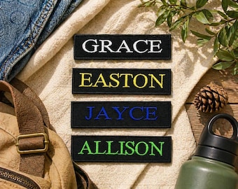 Personalized Name Patch Embroidered, Custom Text Patches Embroidered, Sew On/Iron On Patch Applique for Clothes Backpacks, Custom Name Patch