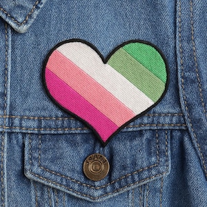 Abrosexual Heart Patch/Iron-On Patch/Love is Love, Gay Rights, Equal Rights, LGBTQ Gift/Embroidered Sew-On Applique for Clothing Jacket/Vest