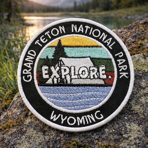 Grand Teton National Park Patch/Iron-on Patch/Nature Badge/Wyoming Souvenir Gift/Embroidered Sew-On Applique for Clothing Jacket Backpack