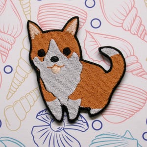 Corgi Dog Patch Embroidered Iron-on/Sew-on Applique for Jackets, for Clothes, for Backpacks, Dog Lovers, Family Pet Patch, Dog Paws Patch