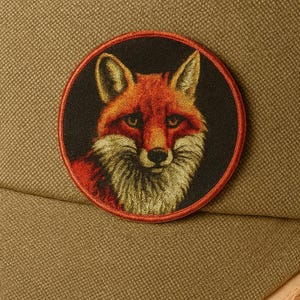 Rotfuchs Aufnäher zum Aufbügeln für Jacke, Hüte, Kleidung, Wildtier Abzeichen, Nationalpark/Berg/Natur Souvenir, Wandern, Camping